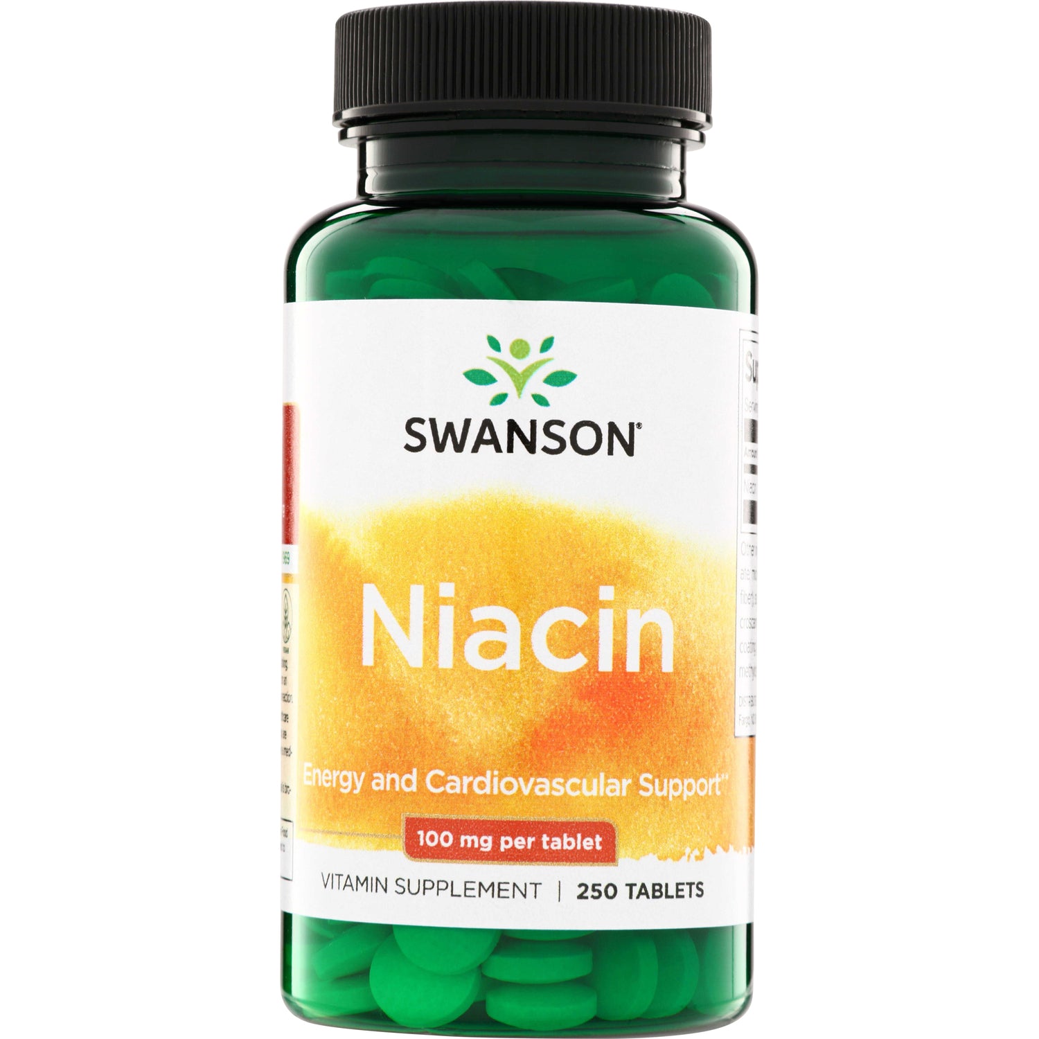 SW043 | Swanson Niacin 100 mg per tablet, 250 tablets bottle, Energy and Cardiovascular Support