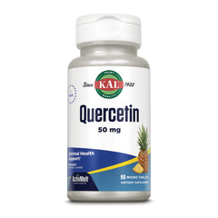 KL586 | KAL Quercetin 50 mg bottle front, pineapple flavor ActivMelt, 90 micro tablets