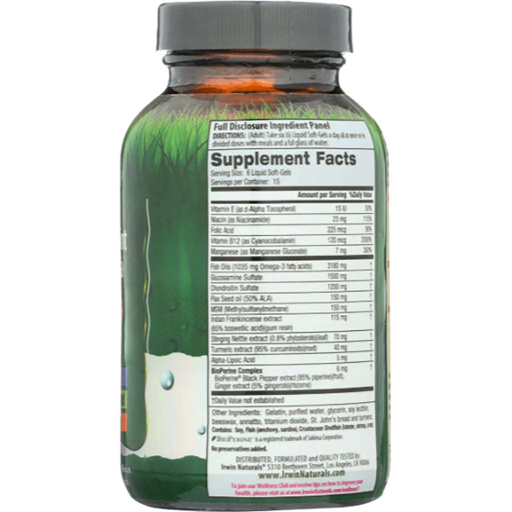 IR104 | back of green supplement bottle showing Supplement Facts panel and ingredient list - Thumbnail