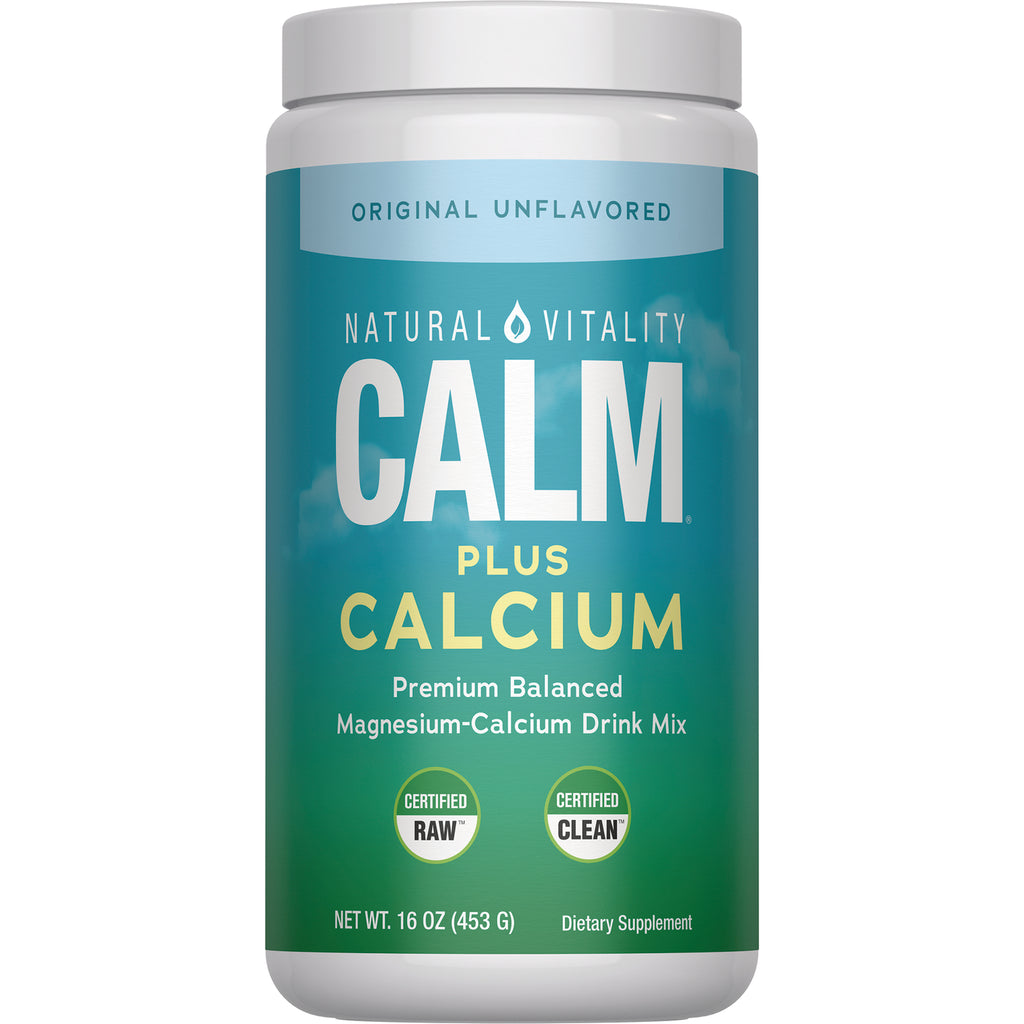 NVT074 | Natural Vitality CALM Plus Calcium powder tub, original unflavored 16 oz dietary supplement - Thumbnail