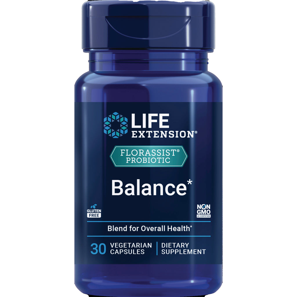 LE327 | Life Extension Florassist Probiotic Balance bottle, 30 vegetarian capsules dietary supplement - Thumbnail