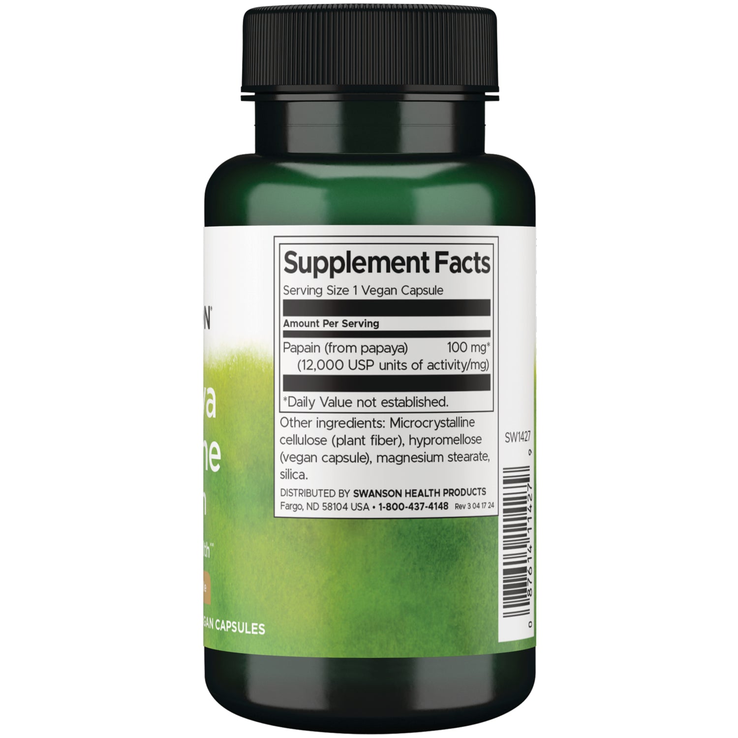 SW1427 | Back label with Supplement Facts
