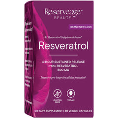 RSA038 | Resveratrol supplement box 500 mg 4-hour sustained release, gluten free, vegan, 30 veggie capsules