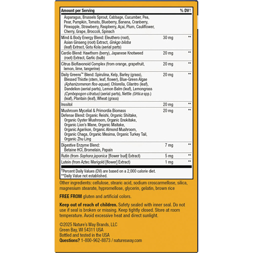 NW708 | back panel showing supplement facts, ingredient list, warnings and manufacturer contact info - Thumbnail
