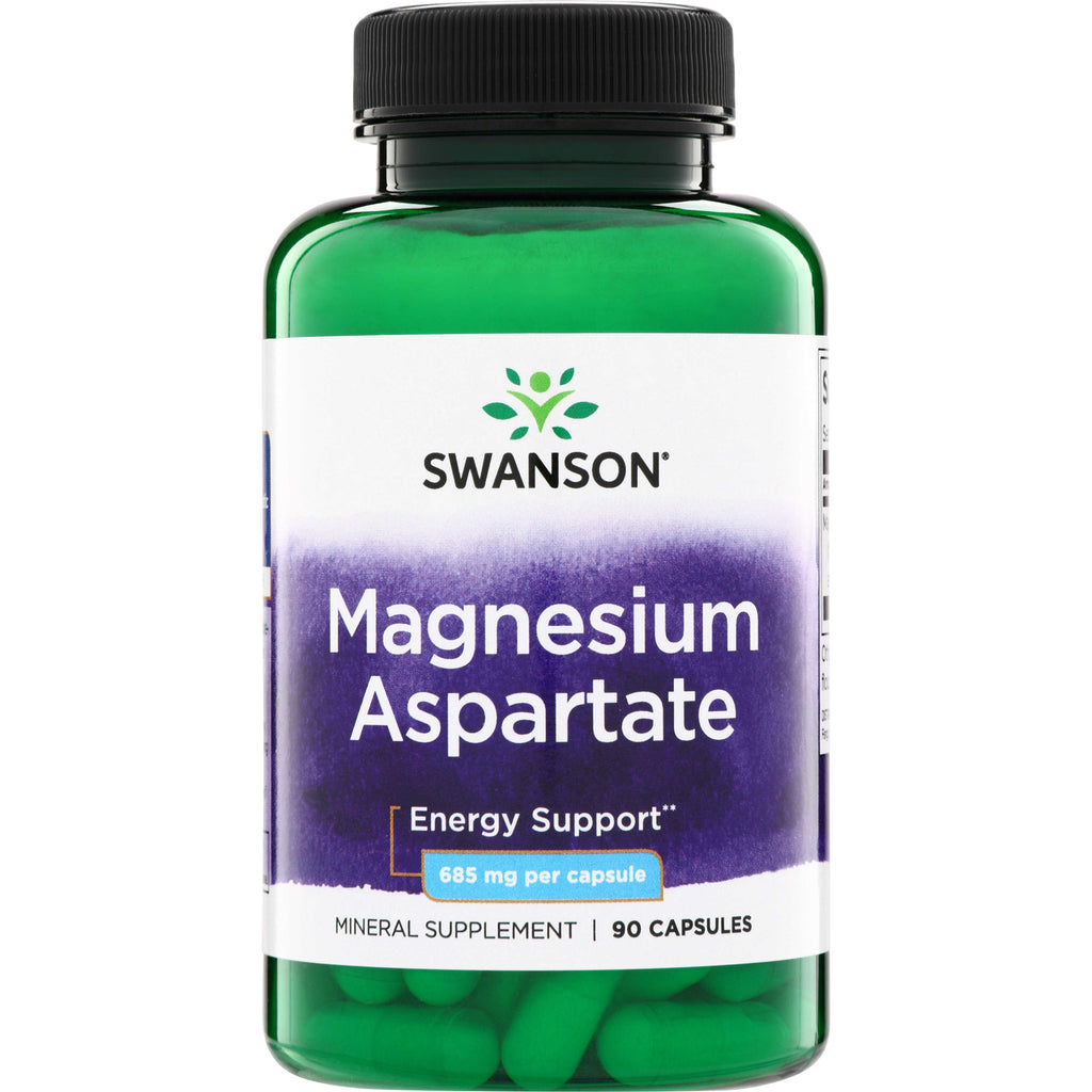 SW1420 | Swanson Magnesium Aspartate, Energy Support, 685 mg per capsule, 90 capsules - Thumbnail