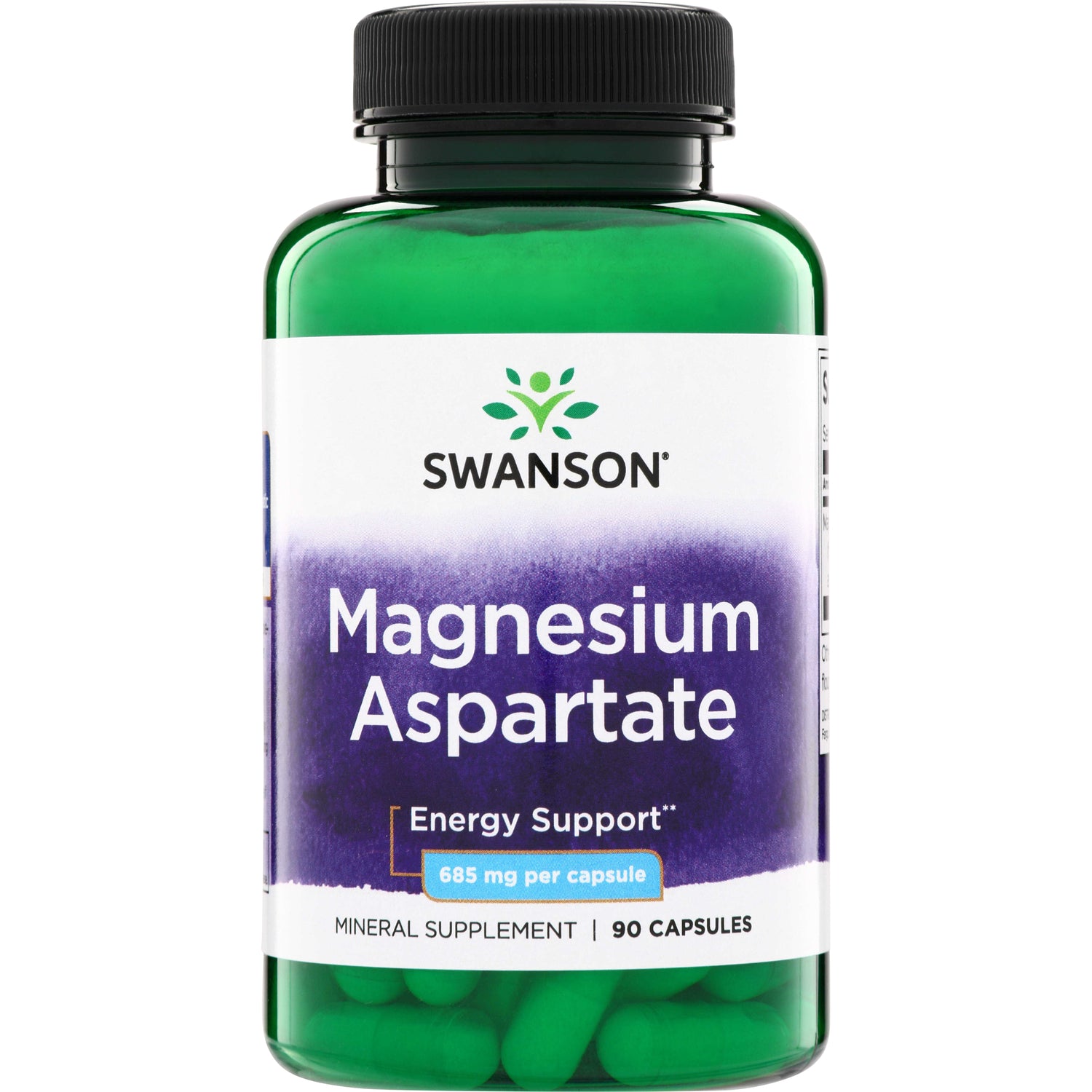 SW1420 | Swanson Magnesium Aspartate, Energy Support, 685 mg per capsule, 90 capsules