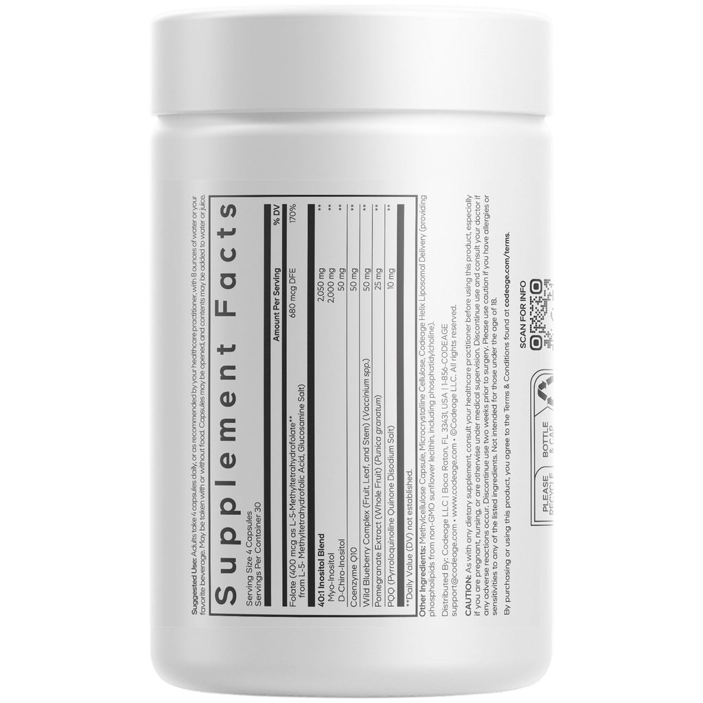 CDG065 | back of white supplement bottle showing Supplement Facts panel and ingredient text - Thumbnail