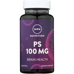 MRM037 | Bottle of MRM Nutrition PS 100 MG brain health softgels with purple label, 60 softgels