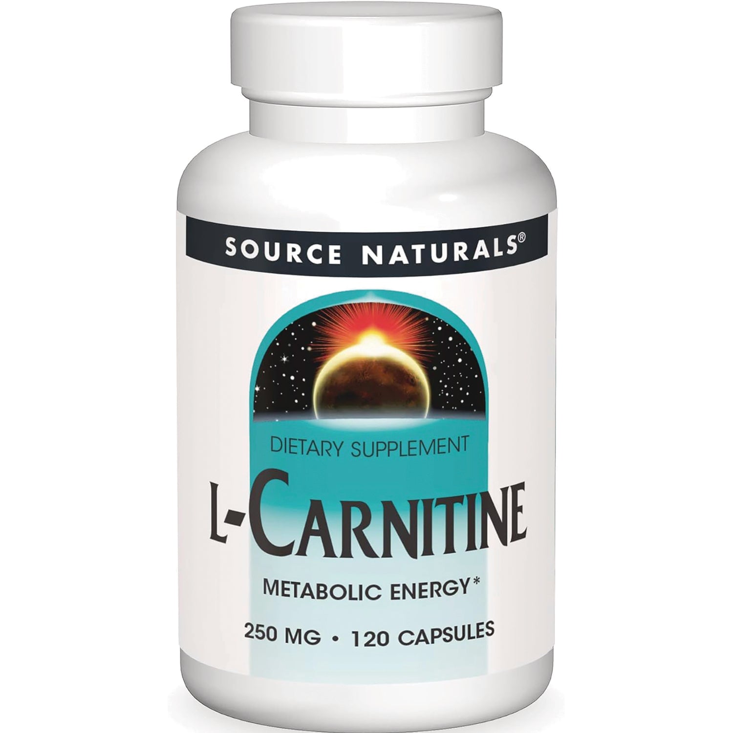 SN563 | Source Naturals L-Carnitine Metabolic Energy dietary supplement, 250 mg, 120 capsules