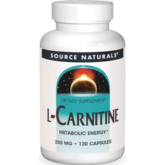 SN563 | Source Naturals L-Carnitine Metabolic Energy dietary supplement, 250 mg, 120 capsules