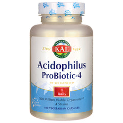 KL511 | KAL Acidophilus ProBiotic-4 bottle front label, 100 vegetarian capsules