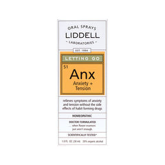 LID002 | Liddell oral spray Anx Anxiety + Tension Letting Go front packaging