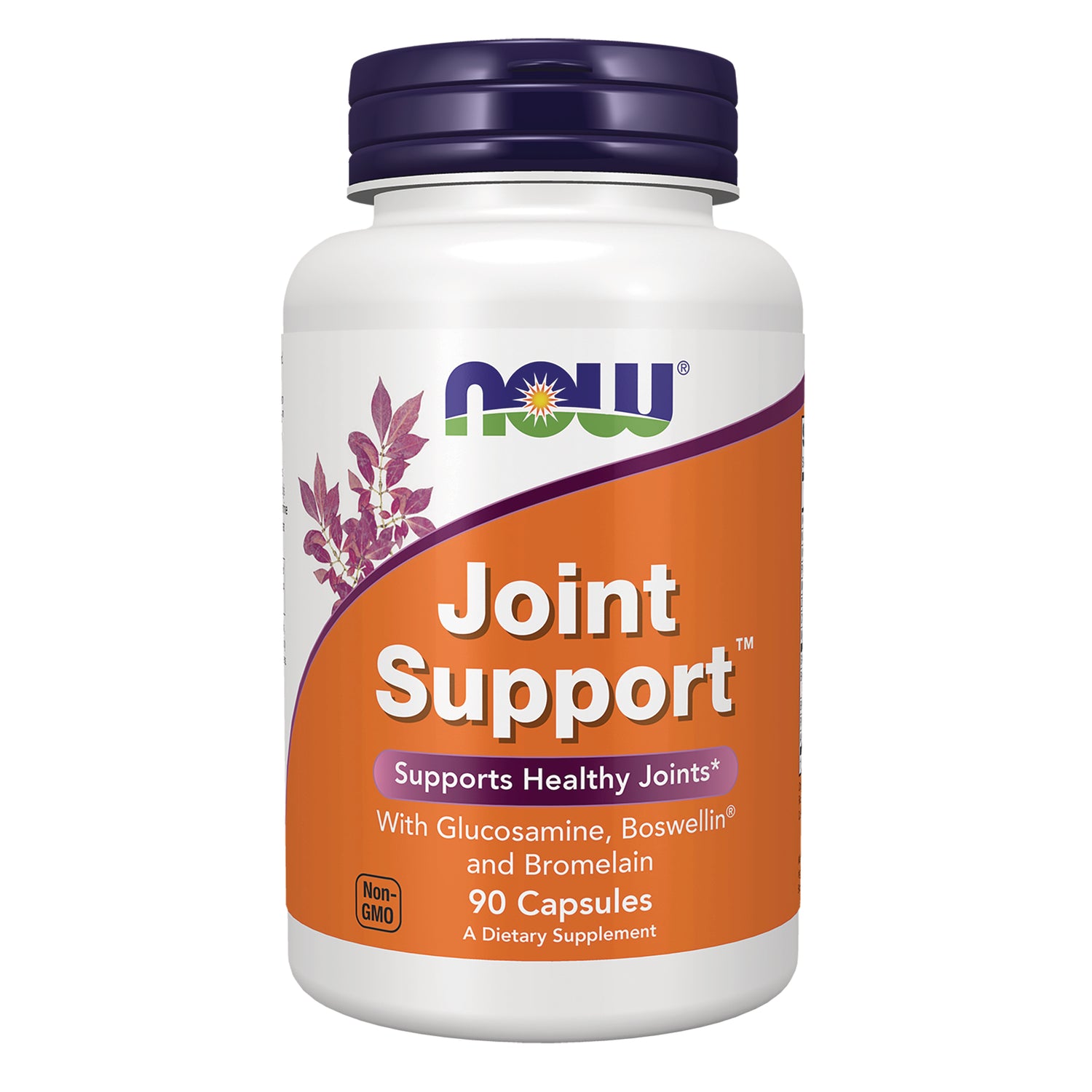 NWF320 | NOW Joint Support supplement bottle with orange label reading Joint Support, 90 Capsules
