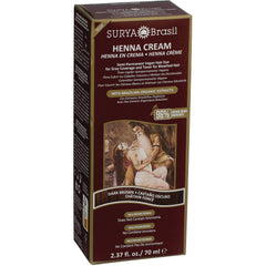SUR021 | Surya Brasil Henna Cream vegan hair dye, Dark Brown 2.37 fl oz (70 ml) box front