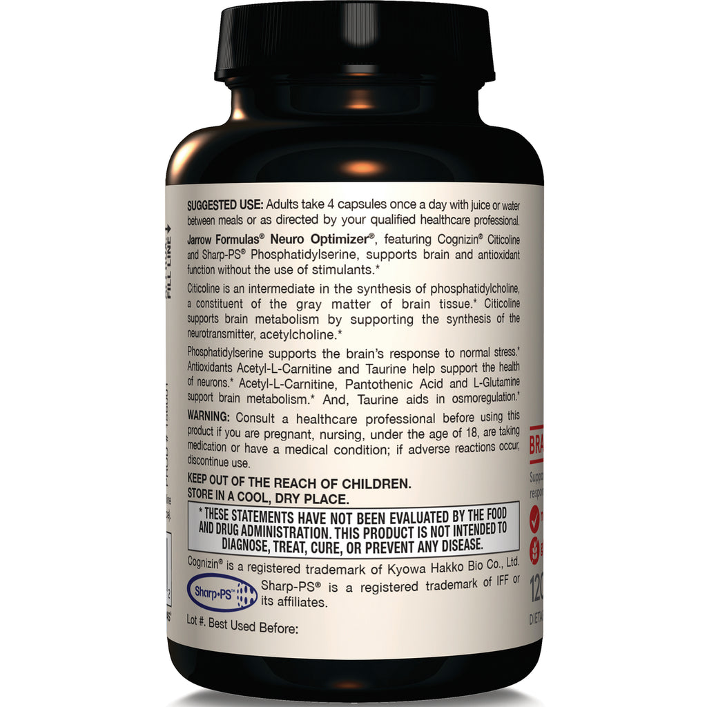 JR033 | Back label of dark supplement bottle showing suggested use, warnings, and FDA disclaimer - Thumbnail