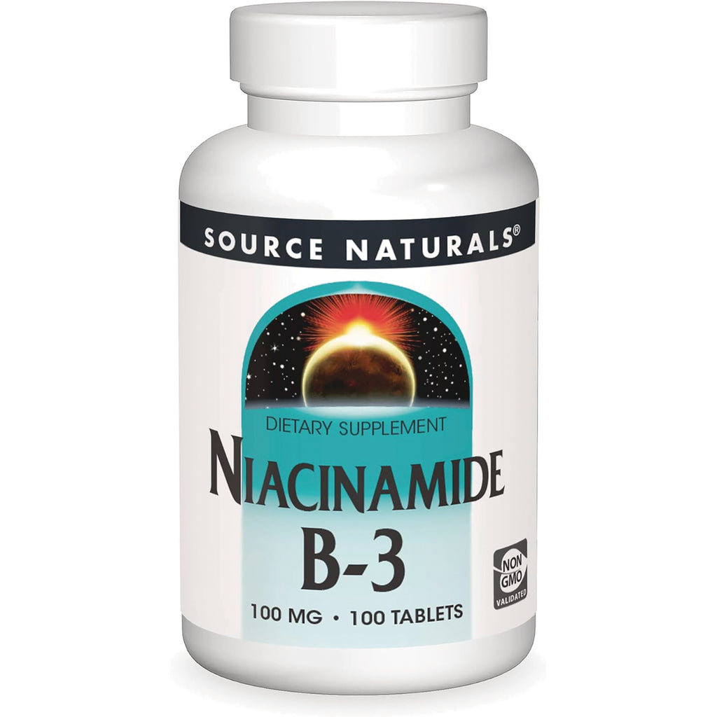 SN899 | Source Naturals Niacinamide B-3 dietary supplement, 100 mg, 100 tablets - Thumbnail