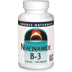 SN899 | Source Naturals Niacinamide B-3 dietary supplement, 100 mg, 100 tablets