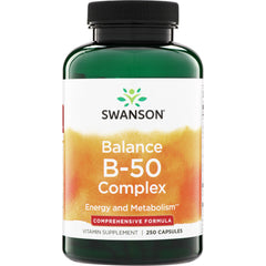 SW058 | Swanson Balance B-50 Complex, Energy and Metabolism, comprehensive formula, 250 capsules