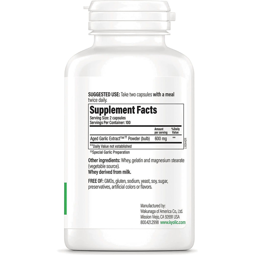 KY007 | Back label showing Supplement Facts, suggested use, ingredients and manufacturer information - Thumbnail