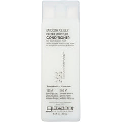 Giovanni Smooth as Silk deeper moisture conditioner bottle labeled CONDITIONER for damaged hair, 8.5 fl oz