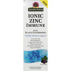 NAT409 | Front of Nature's Answer Ionic Zinc Immune box with Black Elderberry, 4 fl oz