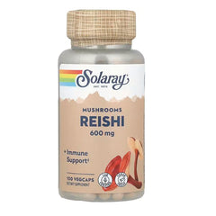 SLR400 | Solaray Reishi 600 mg mushroom supplement bottle, 100 vegcaps