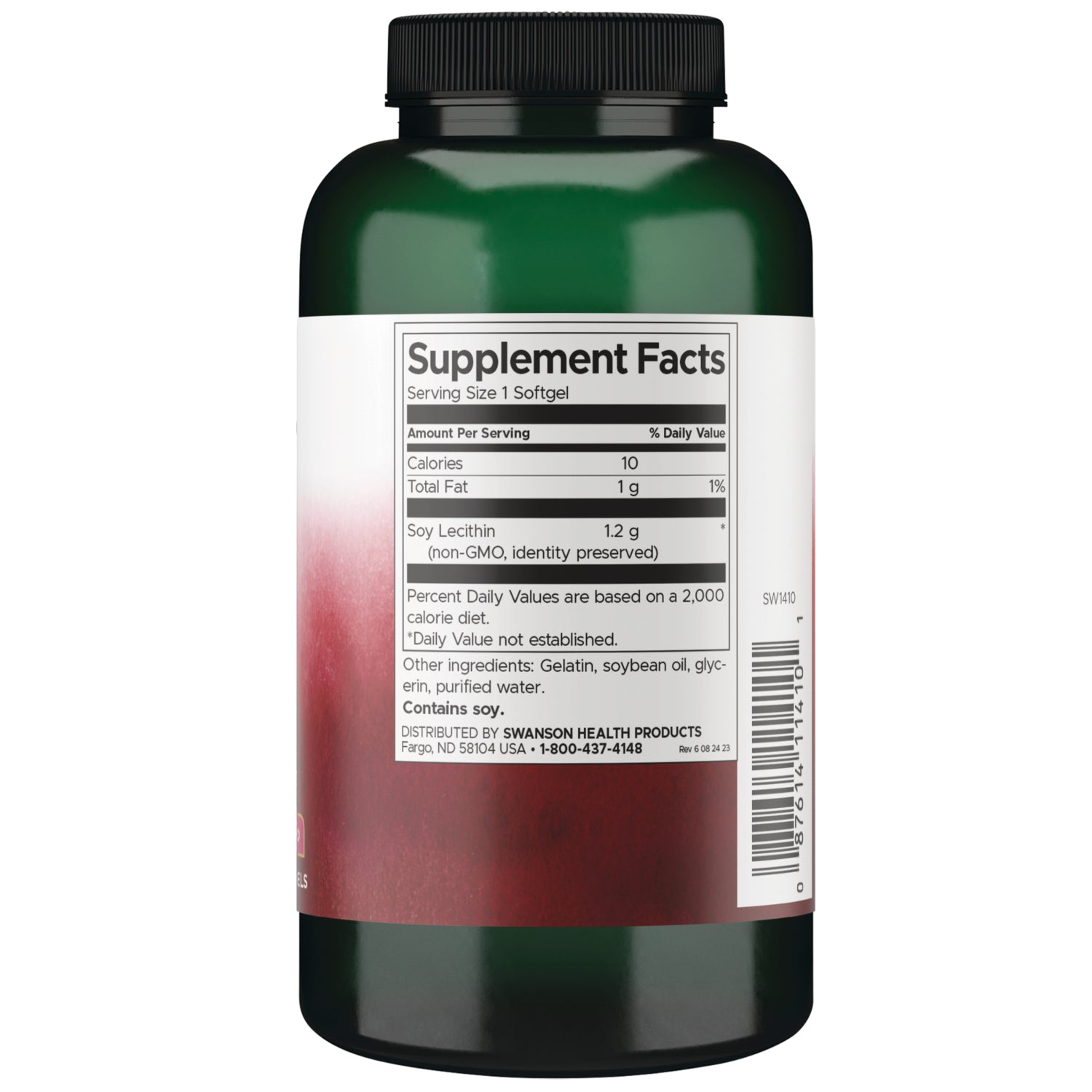 SW1410 | Back label with Supplement Facts
