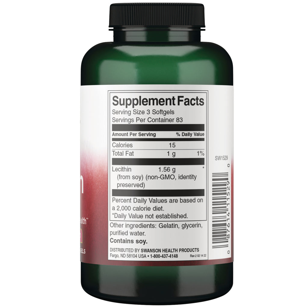 SW1529 | Back label with Supplement Facts, serving size 3 softgels, ingredients, and barcode - Thumbnail