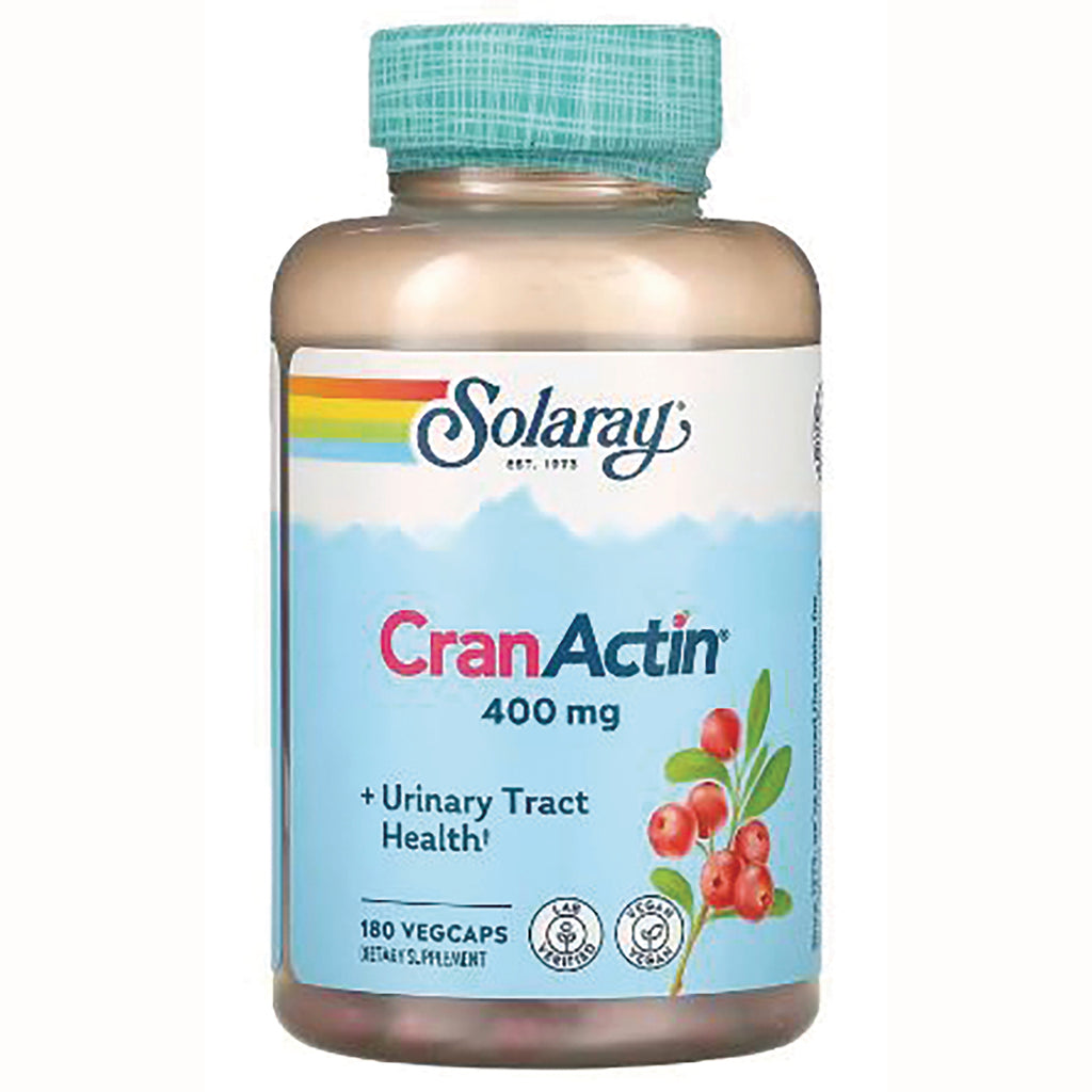 SLR195 | Solaray CranActin 400 mg supplement bottle with cranberry illustration - Thumbnail