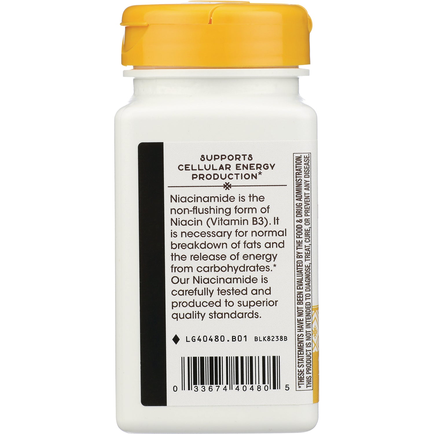 NW328 | product infographic label on bottle describing niacinamide benefits and barcode