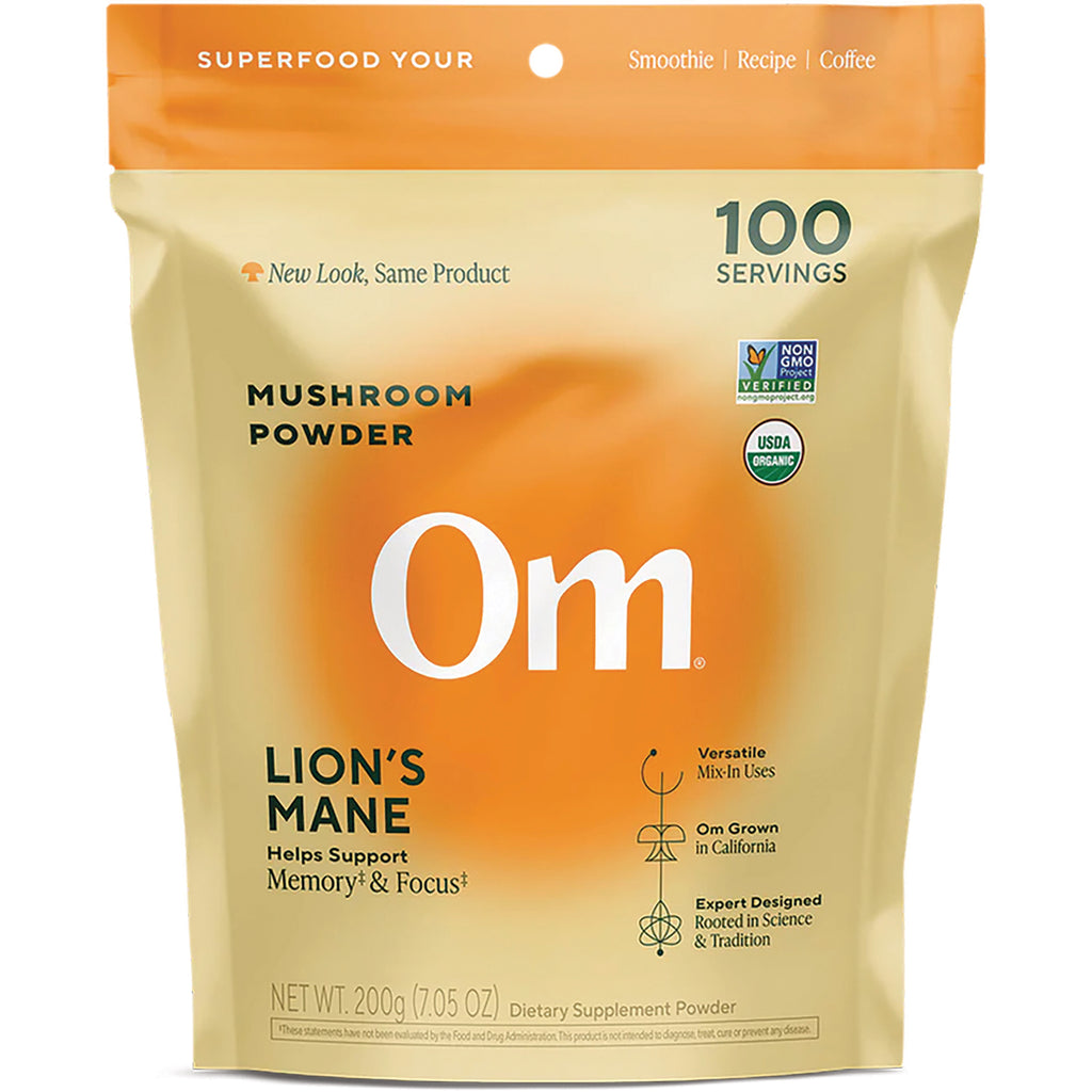 MMX041 | Om Lion's Mane certified organic mushroom powder pouch, 200 g - Thumbnail