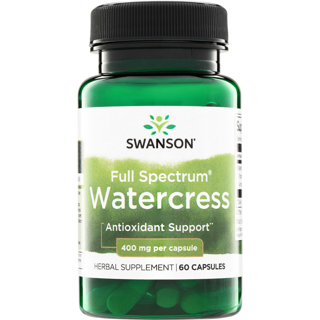 SW1580 | Swanson Full Spectrum Watercress capsules, Antioxidant Support, 400 mg per capsule, 60 count - Thumbnail