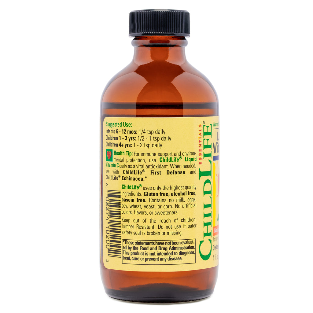 CHL004 | Back of amber supplement bottle showing Supplement Facts panel, suggested use text and barcode - Thumbnail