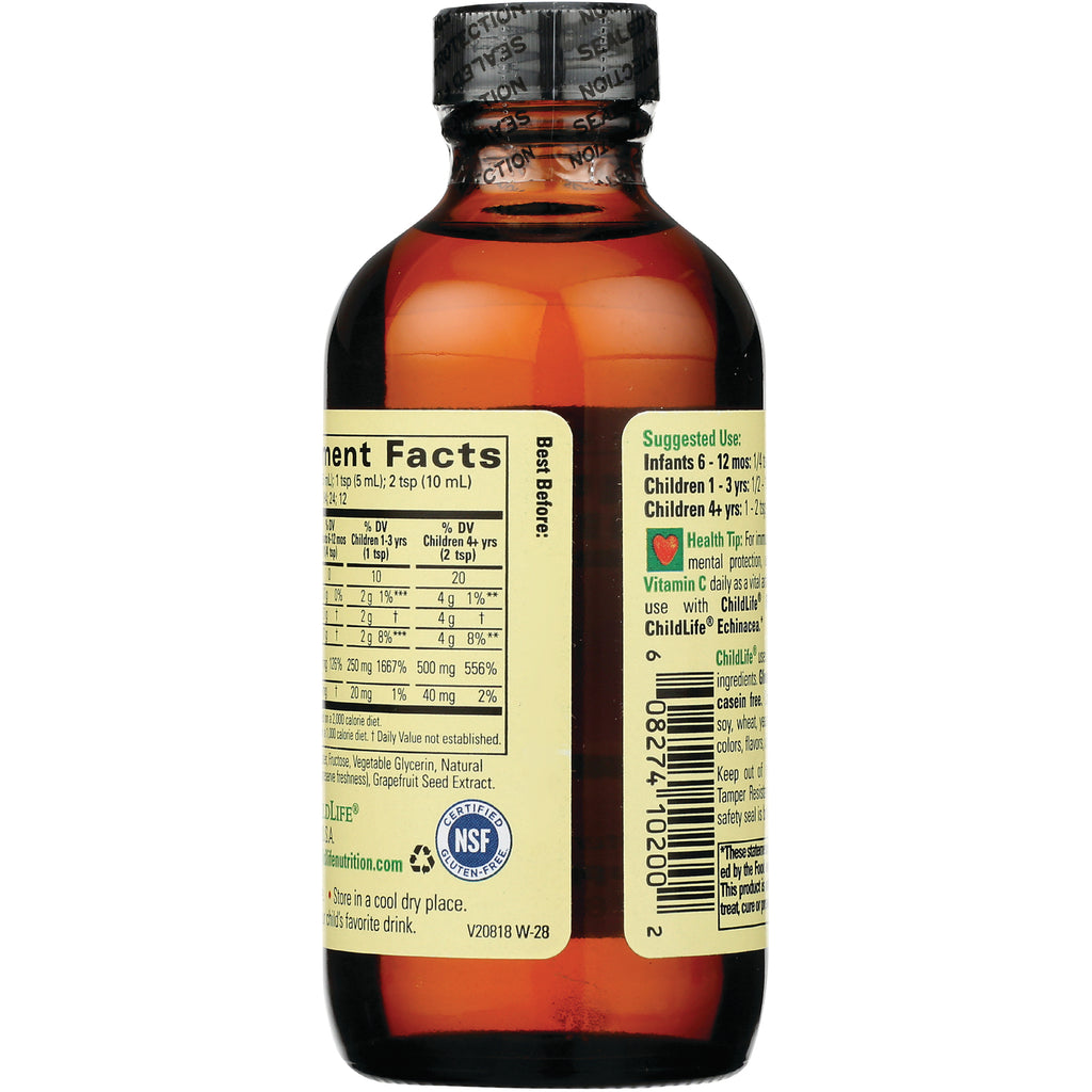 CHL004 | Back of amber supplement bottle showing Supplement Facts panel, suggested use text and barcode - Thumbnail