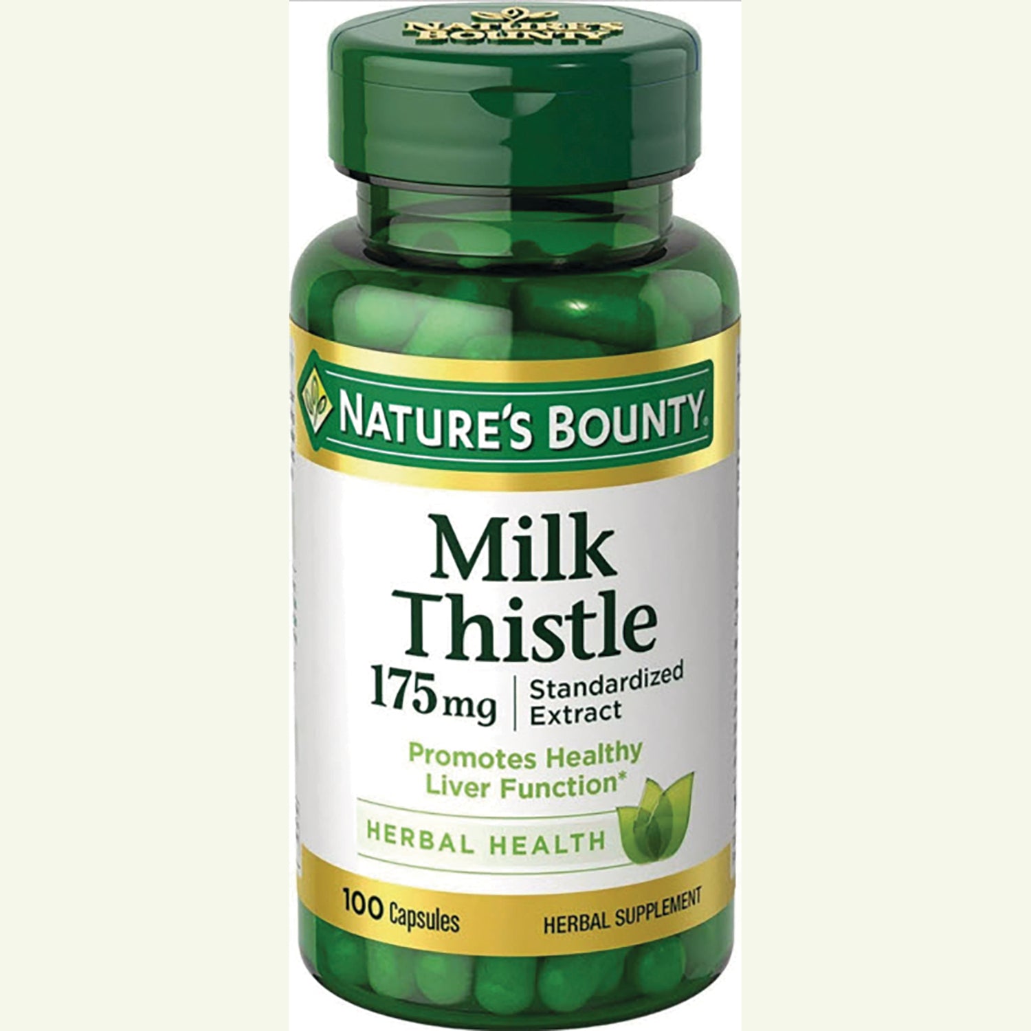 NBY040 | Nature's Bounty Milk Thistle 175 mg bottle, 100 capsules herbal supplement