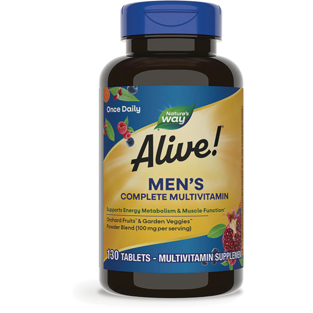 NW1045 | Alive! Men's Complete Multivitamin bottle labeled 130 tablets, Once Daily - Thumbnail