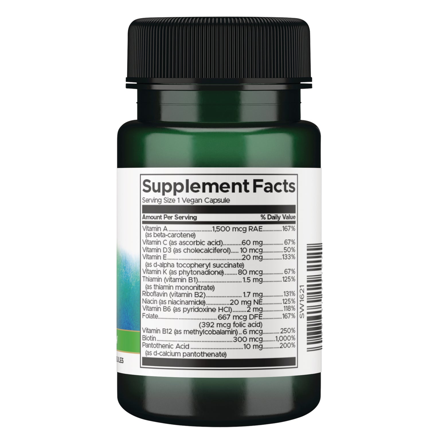 SW1621 | Back label with supplement facts and serving information