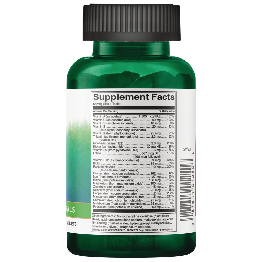 SW250 | Back label with supplement facts and serving size information - Thumbnail