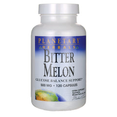 PF233 | Planetary Herbals Bitter Melon bottle labeled 500 MG 120 CAPSULES for glucose balance support