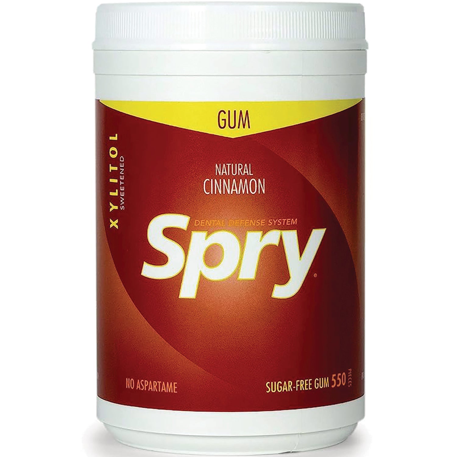 XL036 | Spry Natural Cinnamon xylitol gum canister, Dental Defense System, sugar-free, 550 pieces