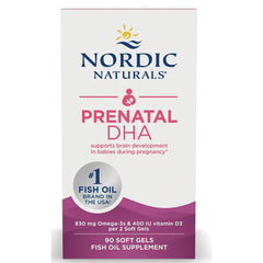 NRN037 | Nordic Naturals Prenatal DHA front packaging, 90 soft gels fish oil supplement