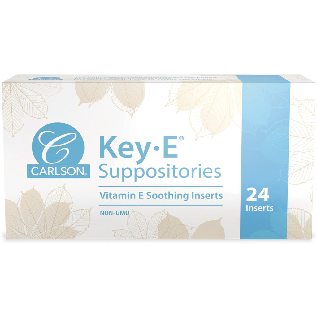 CSN003 | Carlson Key-E suppositories, Vitamin E soothing inserts, 24 count, Non-GMO - Thumbnail