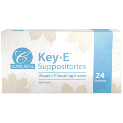 CSN003 | Carlson Key-E suppositories, Vitamin E soothing inserts, 24 count, Non-GMO