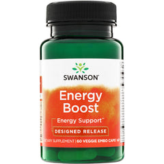 SWU1057 | Swanson Energy Boost supplement bottle, Designed Release, Energy Support, 60 veggie capsules
