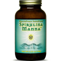 HFC007 | Glass jar of Spirulina Manna supplement by HealthForce SuperFoods with teal label Net Wt 5.25 oz (149g)