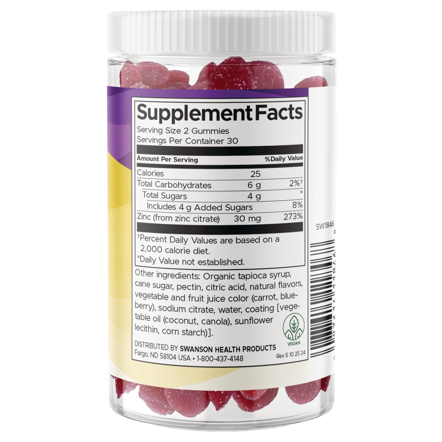 SW1846 | Red round gummy shown to scale with centimeter and inch rulers