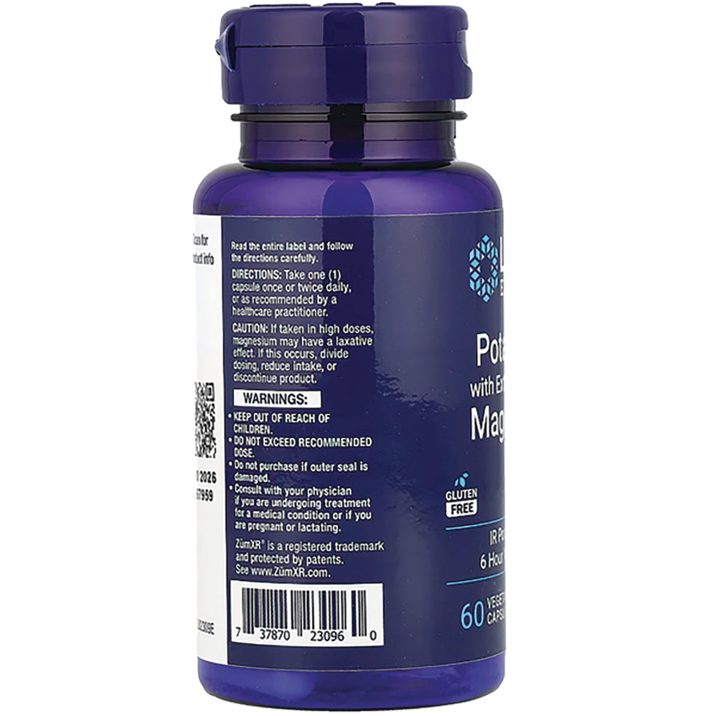 LE463 | Back of blue supplement bottle showing directions, warnings, ingredient panel and barcode - Thumbnail
