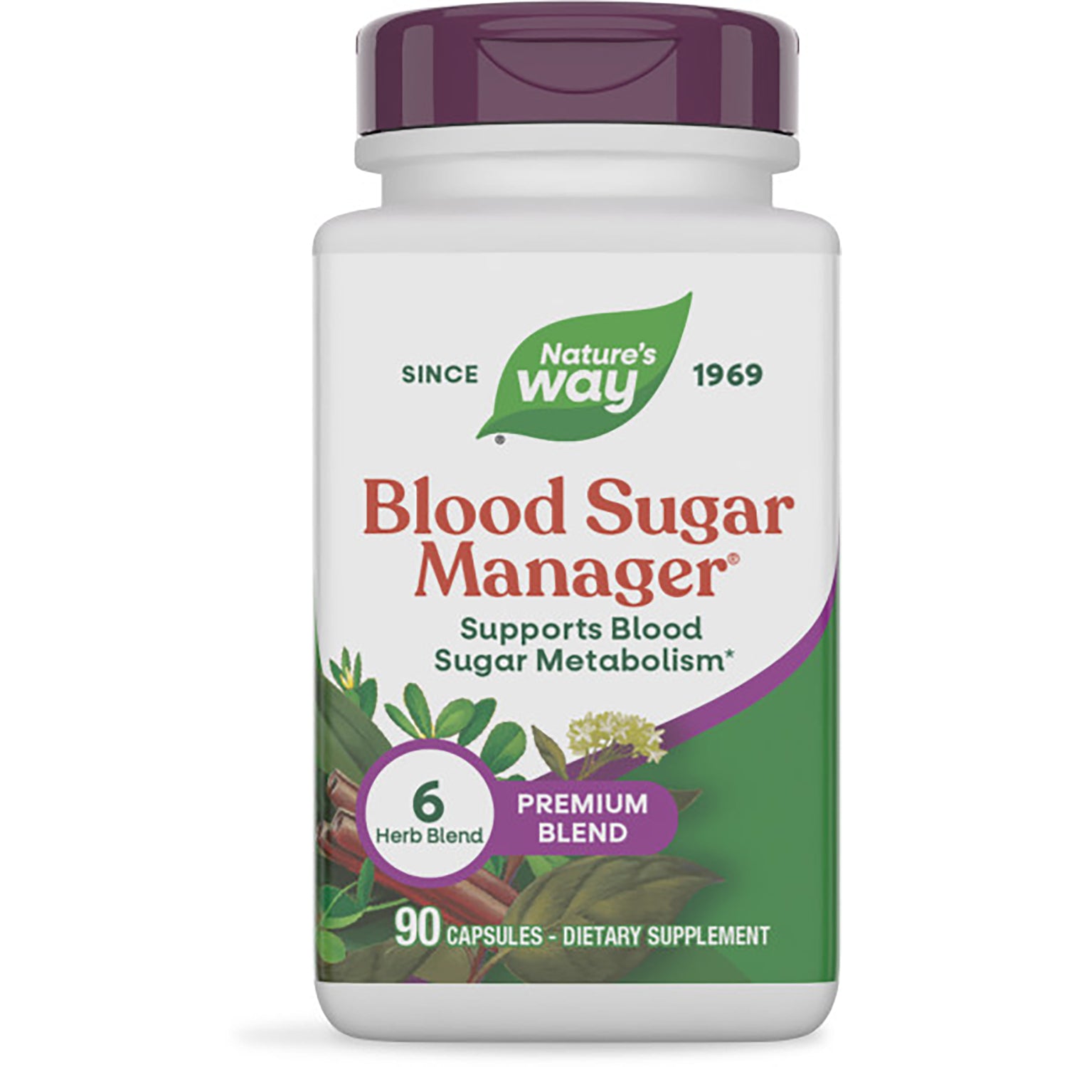NW579 | Nature's Way Blood Sugar Manager supplement bottle front label, 90 capsules