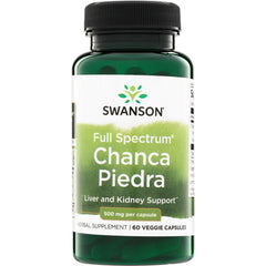 SW1229 | Swanson Full Spectrum Chanca Piedra supplement, Liver and Kidney Support, 500 mg per capsule, 60 veggie capsules