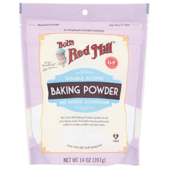 BOB289 | Bob's Red Mill double acting baking powder pouch 14 oz, label reads Baking Powder and No Added Aluminum